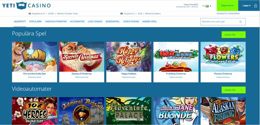 Yeti Casino Casinospel
