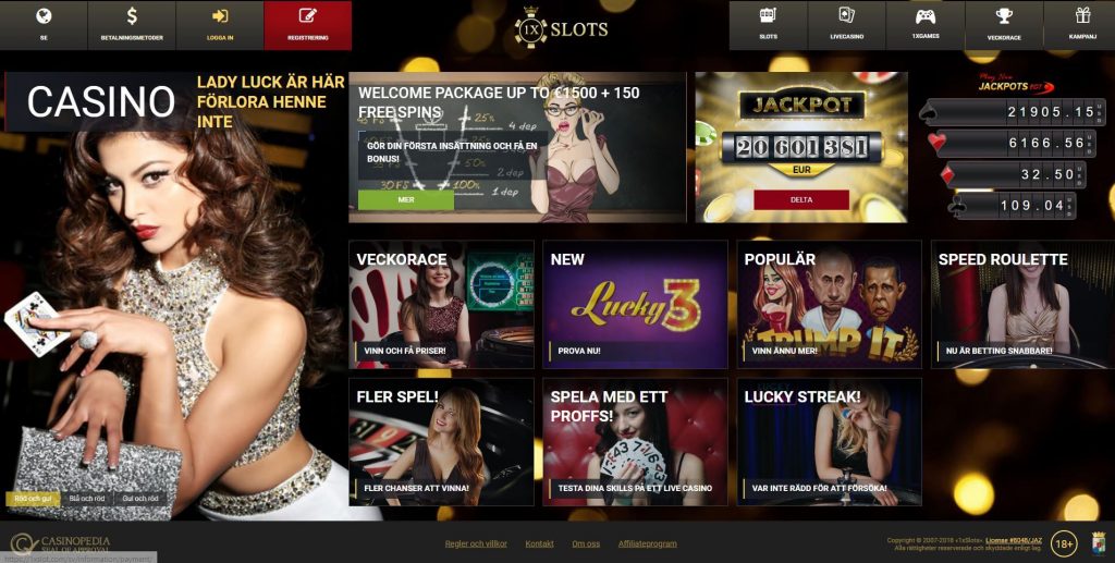 1xSlots Hemskärm