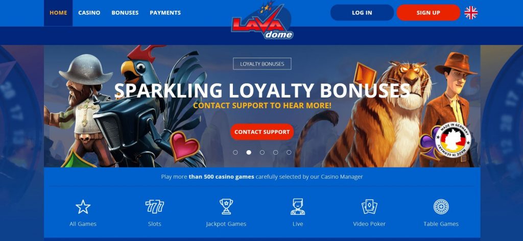 Lavadome Casino hemsida