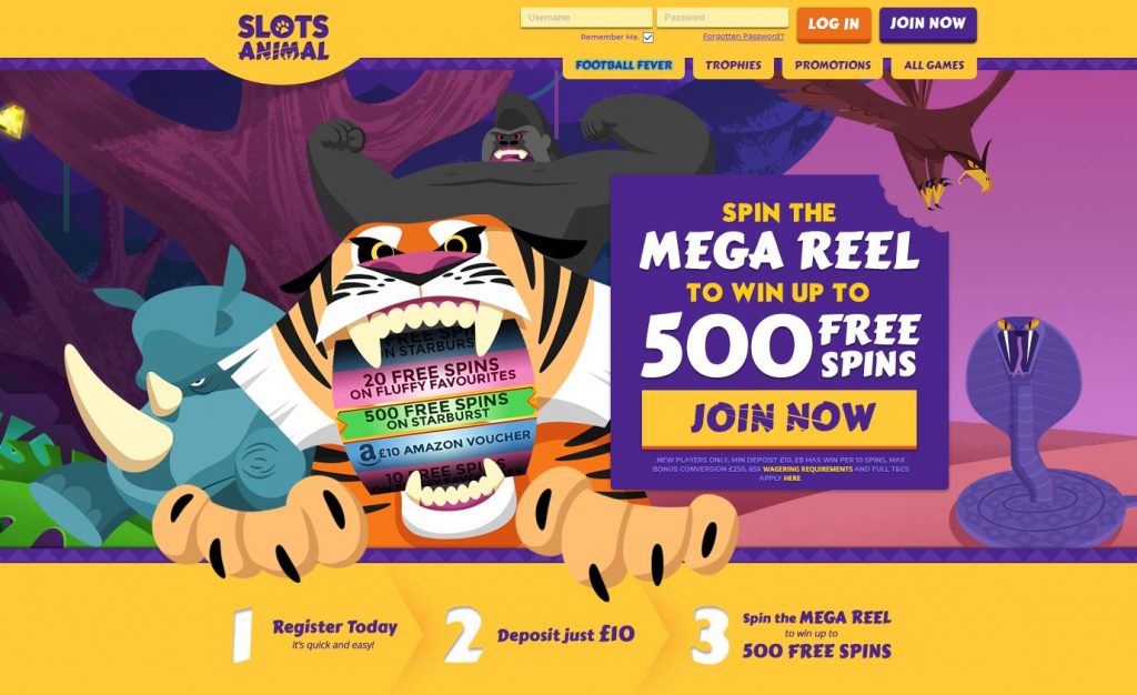 Slots Animal Casino hemsida