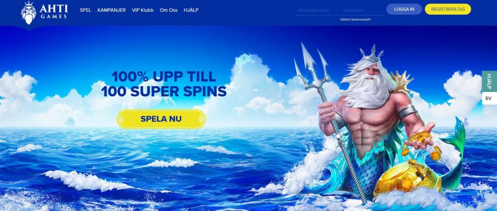 Ahti Games Casino hemsida