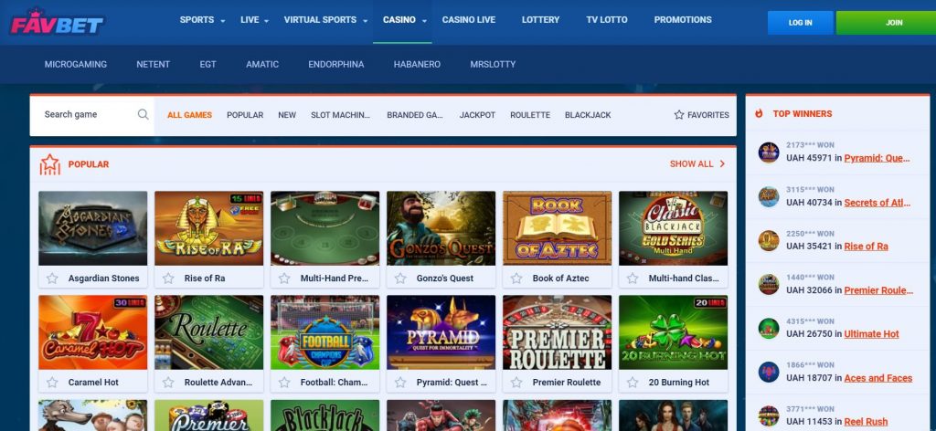 Favbet Casino hemsida