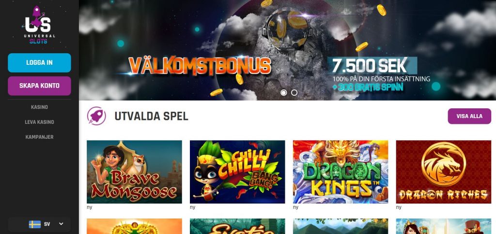 Universal Slots Casinots hemsida