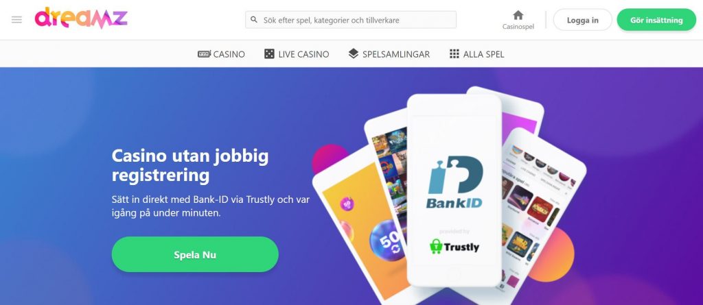 Dreamz Casino Hemskärm