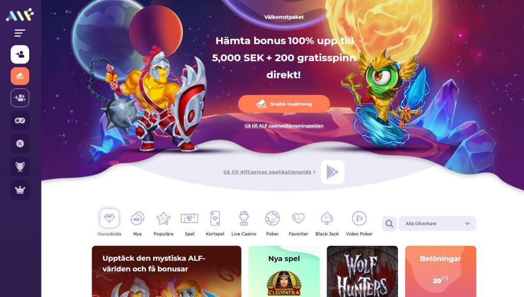 Alf Casino Hemskärm