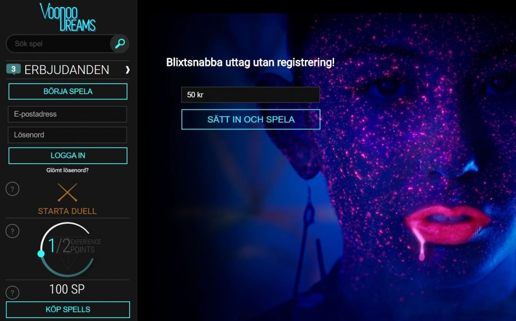 VoodooDreams Casino Hemskärmbild