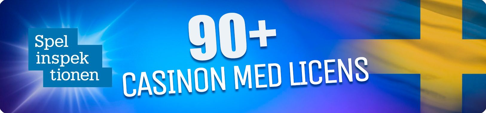 90+ casinon med licens