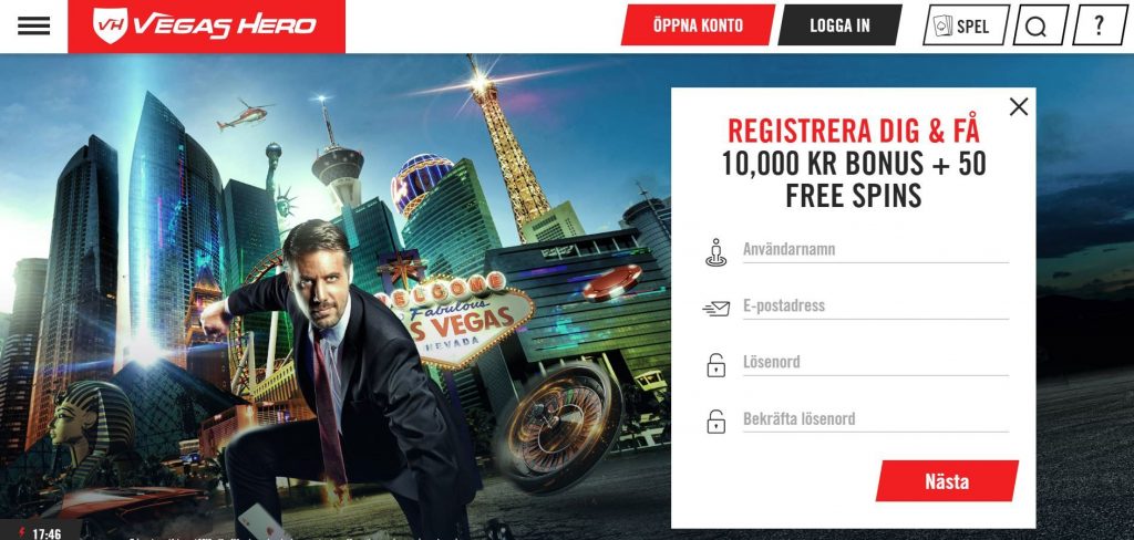 Vegas Hero Casino Hemskärmbild